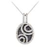 Image 2 : 0.90 ctw Black and White Diamond Pendant & Chain - 14KT White Gold