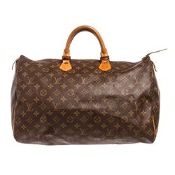 Louis Vuitton Monogram Canvas Leather Speedy 40 cm Bag