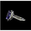 Image 3 : 7.65 ctw Tanzanite and Diamond Ring - 14KT White Gold
