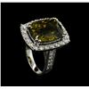 Image 4 : 12.73 ctw Alexandrite and Diamond Ring - 14KT White Gold
