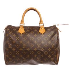 Louis Vuitton Monogram Canvas Leather Speedy 30 cm Bag