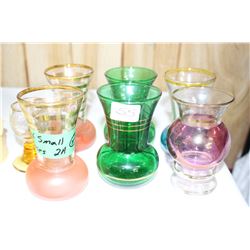 Collection of Small Gold Trimmed Vases (6)