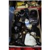 Image 1 : 2 Flats with Collections of Avon Pieces - Glass Pipes, Motorcycle,etc.