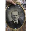 Image 1 : Man's Portrait in Metal Oval Convex Glass Frame