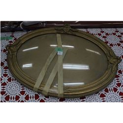 Wooden Oval Convex Glass Frame - no picture