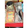 Image 1 : Flat of Kitchen Utensils - Milk Skimmer, 2 Pyrex Baby Bottles, Tins & Cake Decorator