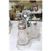 Image 1 : Decorative Glass 3 pc. Condiment Set in a Galley
