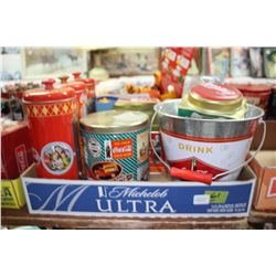 Flat of Coca Cola - 3 Tins, 1 Mug, 2 Ice Buckets & 3 Straw Dispensers