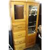 Image 1 : Maple Armoire with Mirrors on Front Doors