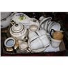 Image 1 : Miscellaneous Box of China - Tea Cups, Teapot, Cream, Sugar, etc.