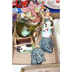 Flat with 7 Ornaments, Glass Swans, etc.