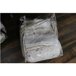 Bag with Crochetted and Embroidered Items
