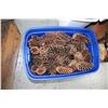 Image 1 : Plastic Tote of Large Pine Cones (can be used in your flower beds)