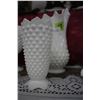 Image 1 : Fenton Milk Glass Hobnail Vase with Scalloped Edge