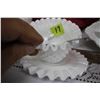 Image 1 : Fenton Milk Glass Hobnail 2 pc. Condiment Server with Spoon