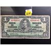 Image 1 : 1937 Bank of Canada $1 bill Gordon/Towers