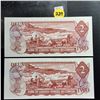 Image 2 : 2 Canada UNC $2 bills (Consecutive) Crowe/Bouey