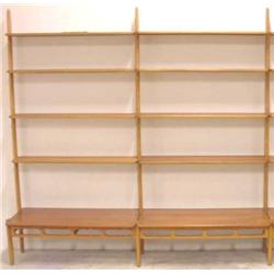 Bookshelf, teak, 2 section, H 207