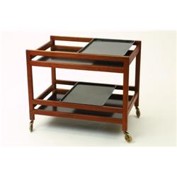 Serving cart, danish, teak och bakelit