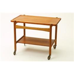 Serving cart, teak and oak, Hans Wegner