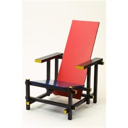 "Red and blue chair", Gerrit Rietveld, Cassina