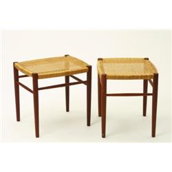 Stols, 2 , teak/cane, Hans Wegner?