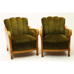 Chairs, 2 , birch, c1930