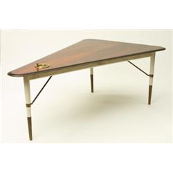 Table, walnut/brass, H 67, 170x105