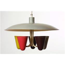 Ceilinglamp, tinplate, probably italian design