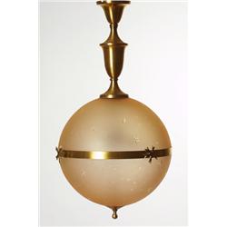 Ceilinglamp, brass/glass, art deco