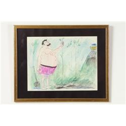 Crayon, Åke Holm, "Noah planting trees"