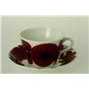Image 1 : 12 coffecups + plates, Röd Aster, Stig Lindberg