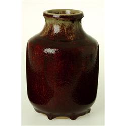 Vase, oxblood