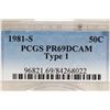 Image 3 : 1981-S TYPE I KENNEDY HALF DOLLAR PCGS PR69 DCAM