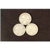Image 1 : 1938,41 & 42 NEWFOUNDLAND SILVER 10 CENTS