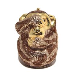 Judith Leiber Hiding Monkey Swarovksi Crystal Minaudiere