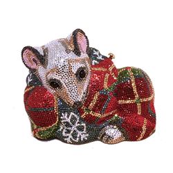 Judith Leiber Swarovksi Crystal Mouse Minaudiere Evening Bag