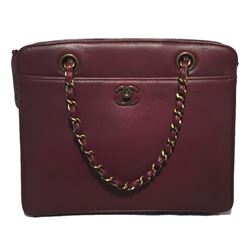 RARE Chanel Maroon Leather Handbag