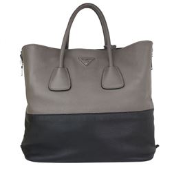 Prada Daino Naturale Textured Leather Shopping Tote Bag