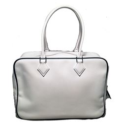 Hermes Black and White Veau Grain Leather Plume 32cm Tote Handbag