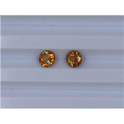 1.7ct Yellow Tourmaline match pair Round cut