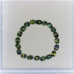 17.75ct Green Sapphire 20pcs Oval cut