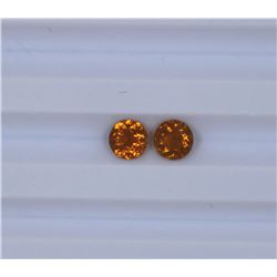 1.29ct Yellow Tourmaline match pair Round cut