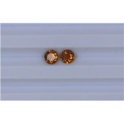 1.2ct Yellow Tourmaline match pair Round cut