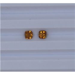 0.77ct Yellow Tourmaline match pair Cushion cut