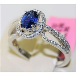 Sapphire 0.86ct 18K White Gold 3.90gm Ring