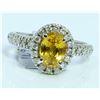 Image 1 : YELLOW SAPPHIRE 1.9CT  14K WHITE GOLD RING
