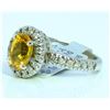 Image 2 : YELLOW SAPPHIRE 1.9CT  14K WHITE GOLD RING