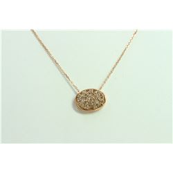 Champagne Diamond 0.66ct 14K ROSE GOLD PENDANT WITH CHAIN 4.9g
