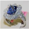 Image 1 : Tanzanite 3.41ct 14K White Gold 6.85gm Ring
